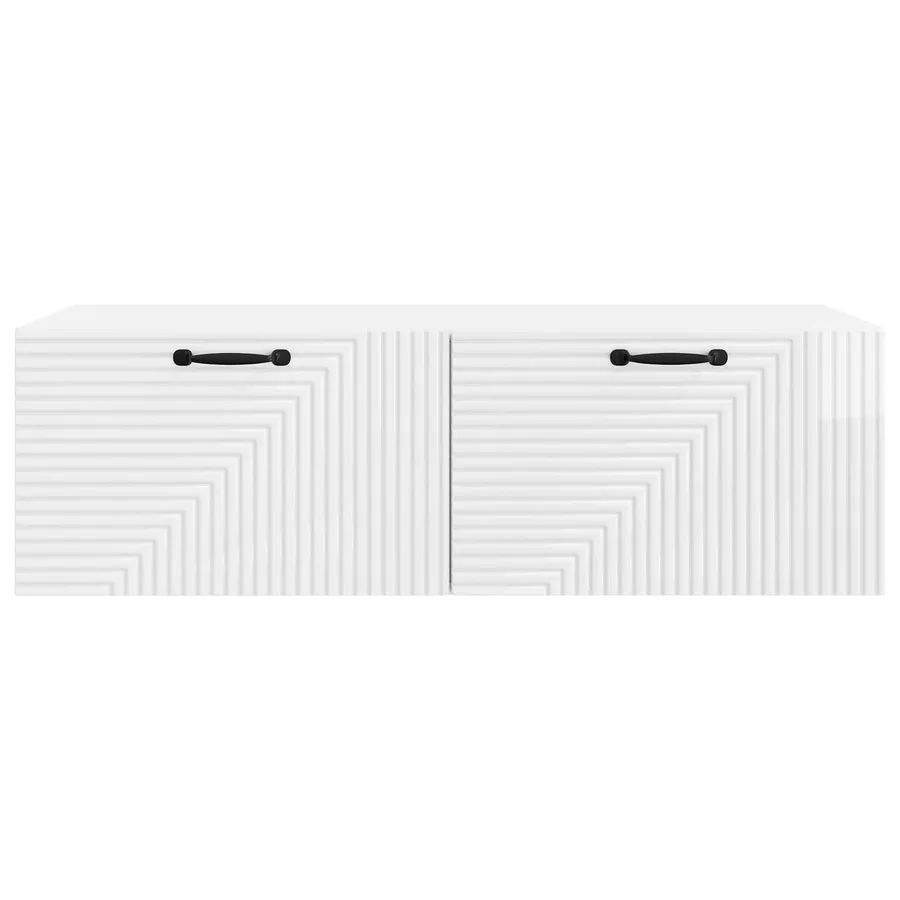 Meuble TV mural Montage mural Blanc brillant 98 x 41 x 30 cm - 6
