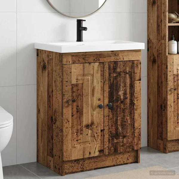 Ensemble de mobilier de salle de bain Bois ancien