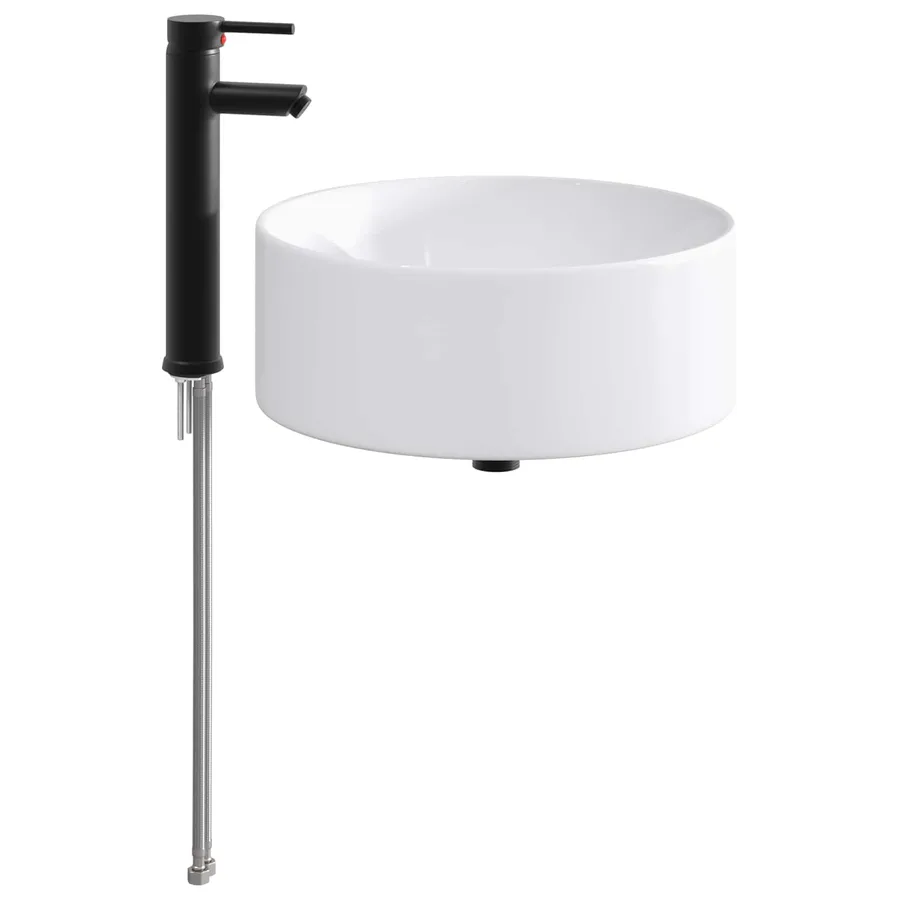 Lavabo de salle de bains Noir Mat 40,5 x 40,5 x 15,5 cm métal - 2