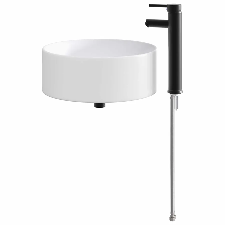 Lavabo de salle de bains Noir Mat 40,5 x 40,5 x 15,5 cm métal - 6