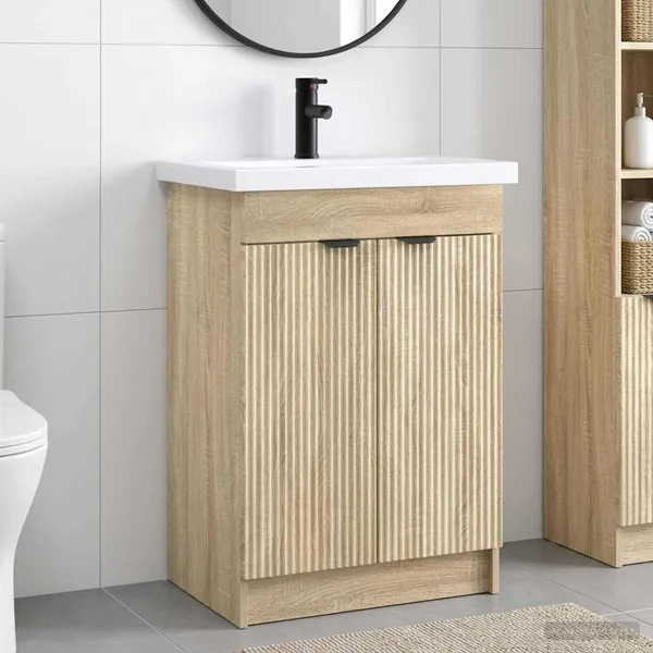 Ensemble de mobilier de salle de bain Chêne Sonoma