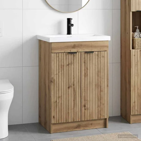 Ensemble de mobilier de salle de bain Chêne artisanal