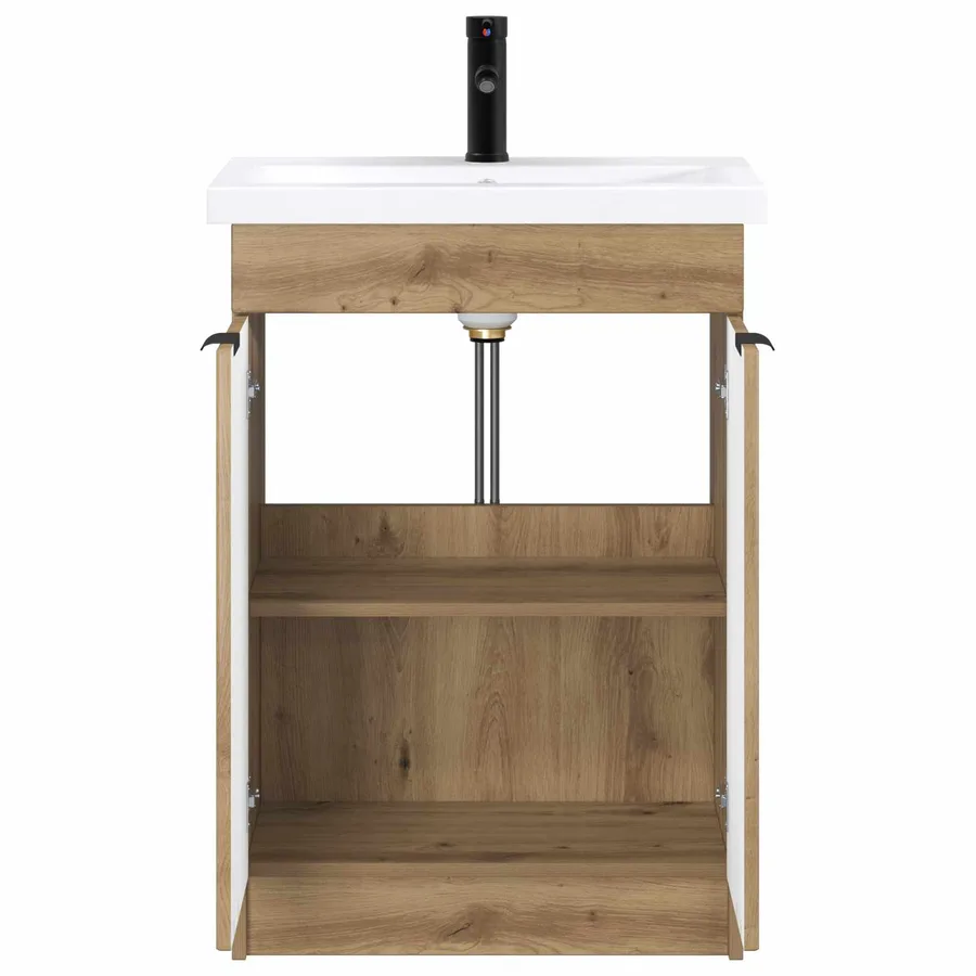 Ensemble de mobilier de salle de bain Chêne artisanal - 3