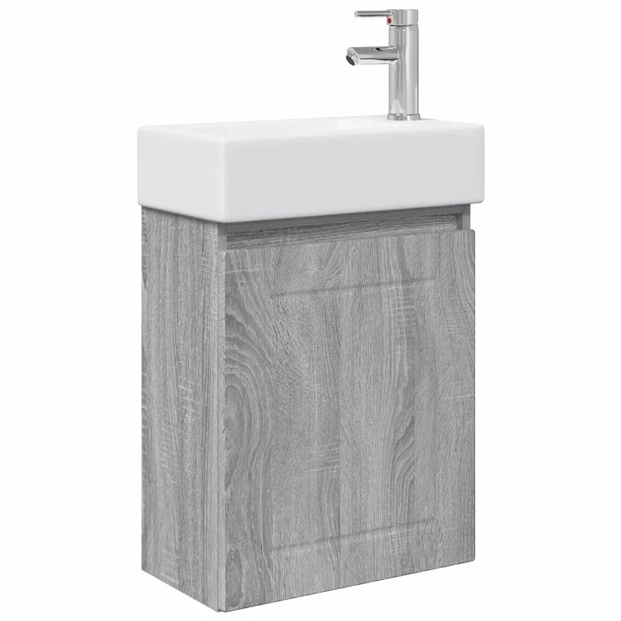 Meuble de salle de bain avec robinet Sonoma gris - 2