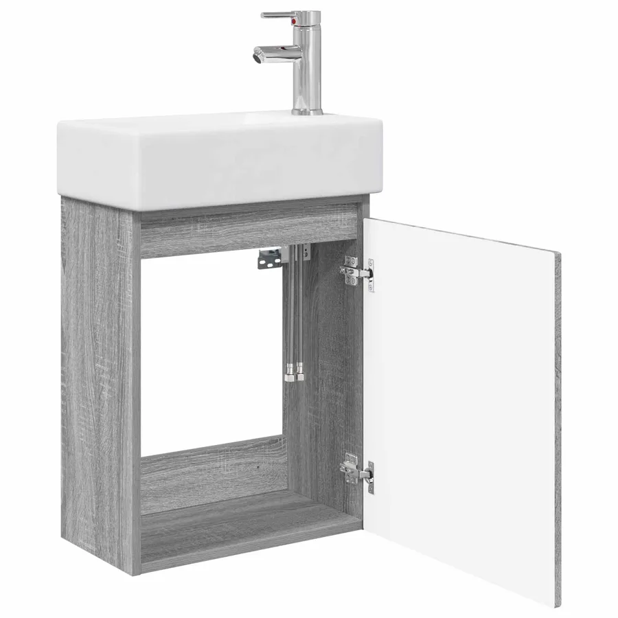 Meuble de salle de bain avec robinet Sonoma gris - 4
