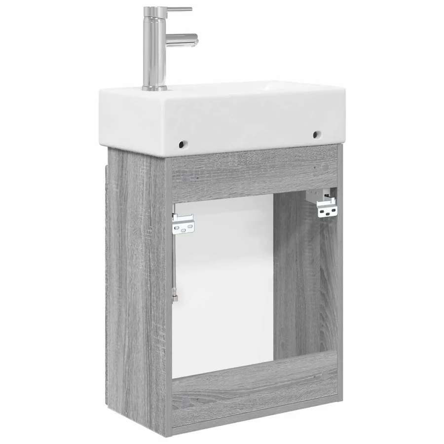 Meuble de salle de bain avec robinet Sonoma gris - 7