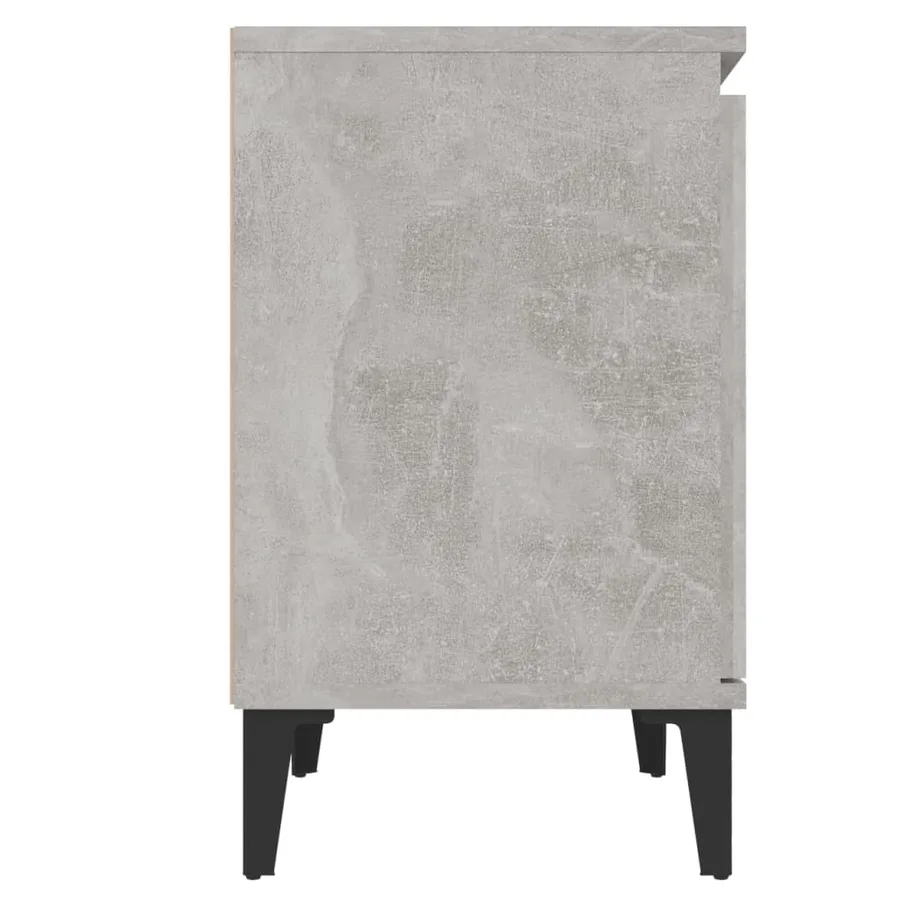 Tables de chevet avec pieds en métal gris béton 40x30x50 cm - 6