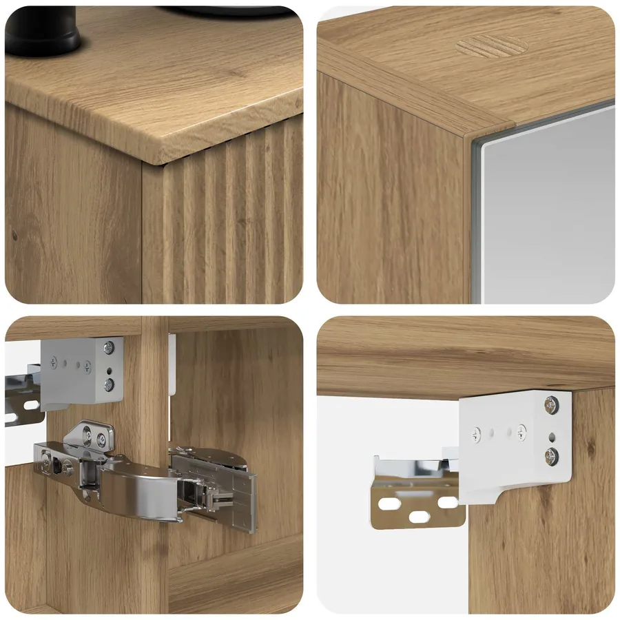 Ensemble de mobilier de salle de bain 6 pc Chêne artisanal - 8