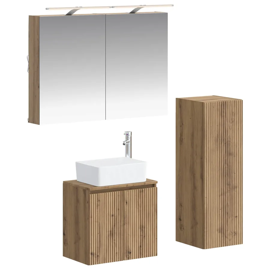 Ensemble de mobilier de salle de bain 4 pc Chêne artisanal - 2