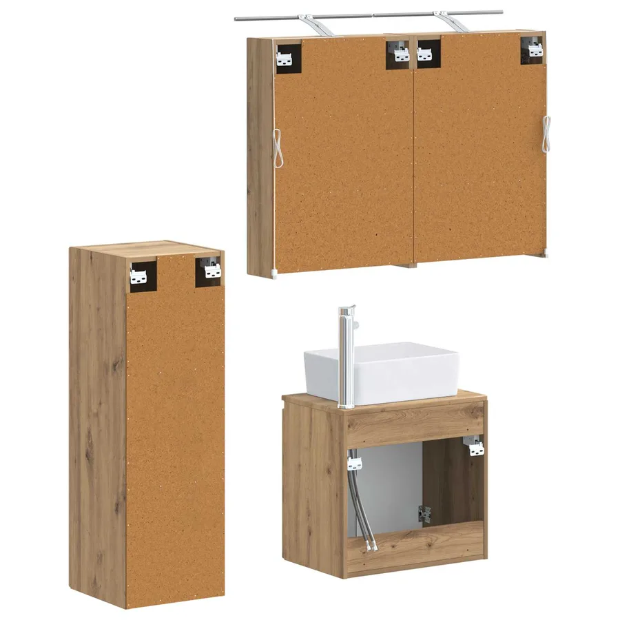 Ensemble de mobilier de salle de bain 4 pc Chêne artisanal - 5
