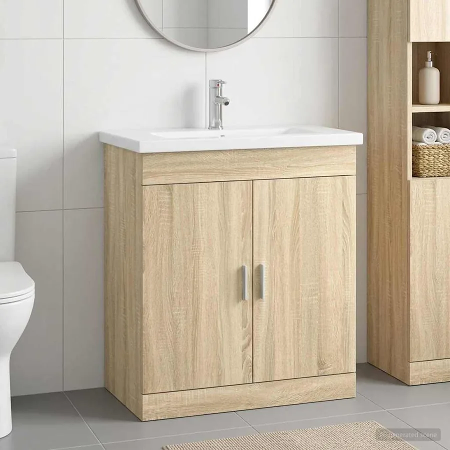 Ensemble de mobilier de salle de bain Chêne Sonoma