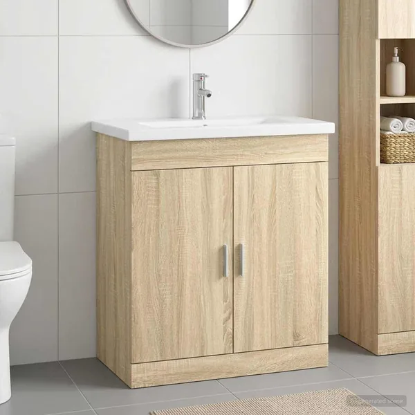 Ensemble de mobilier de salle de bain Chêne Sonoma