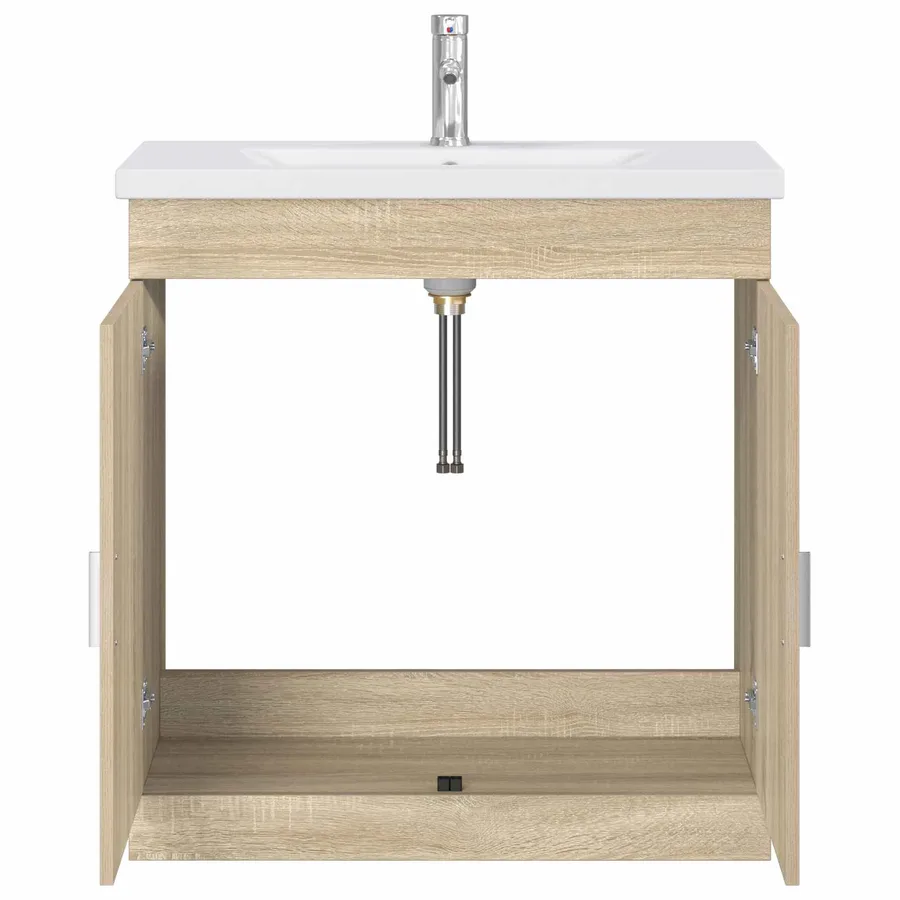 Ensemble de mobilier de salle de bain Chêne Sonoma - 3