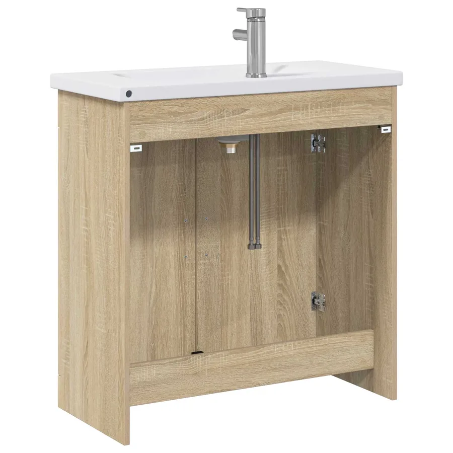 Ensemble de mobilier de salle de bain Chêne Sonoma - 7