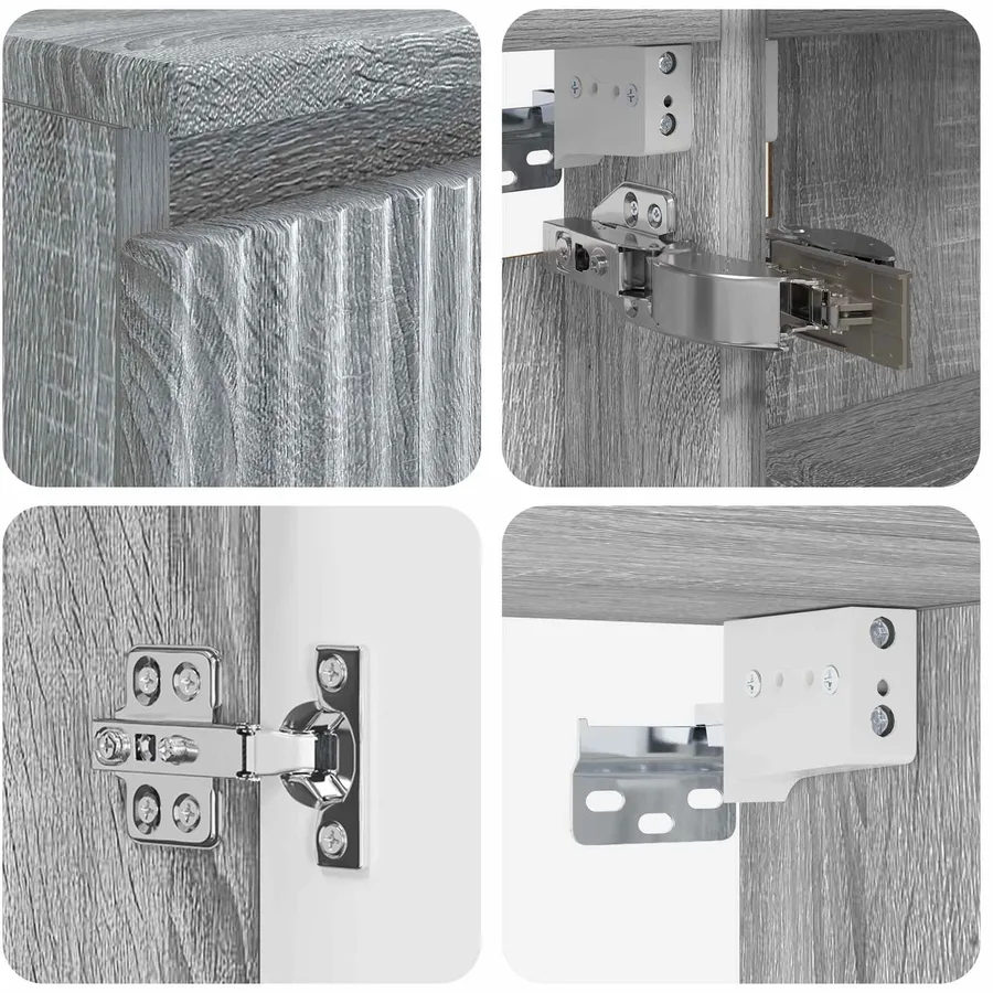 Ensemble de mobilier de salle de bain 4 pcs Sonoma gris - 6