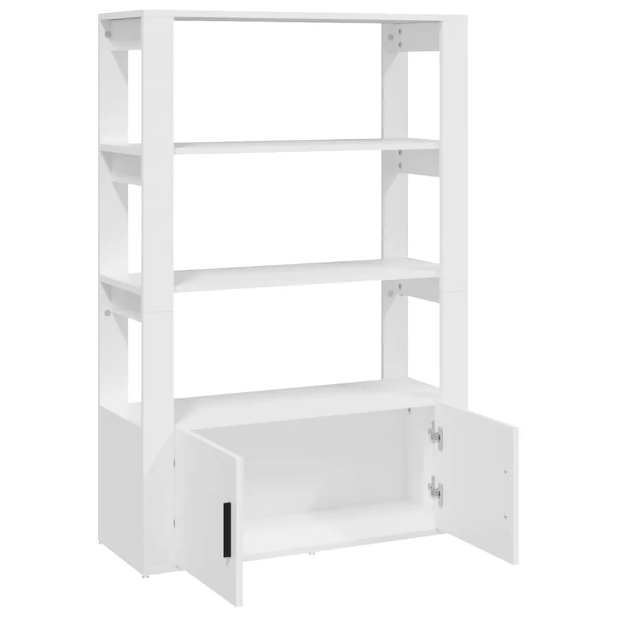 Buffet Blanc 80x30x119,5 cm Bois d'ingénierie - 7