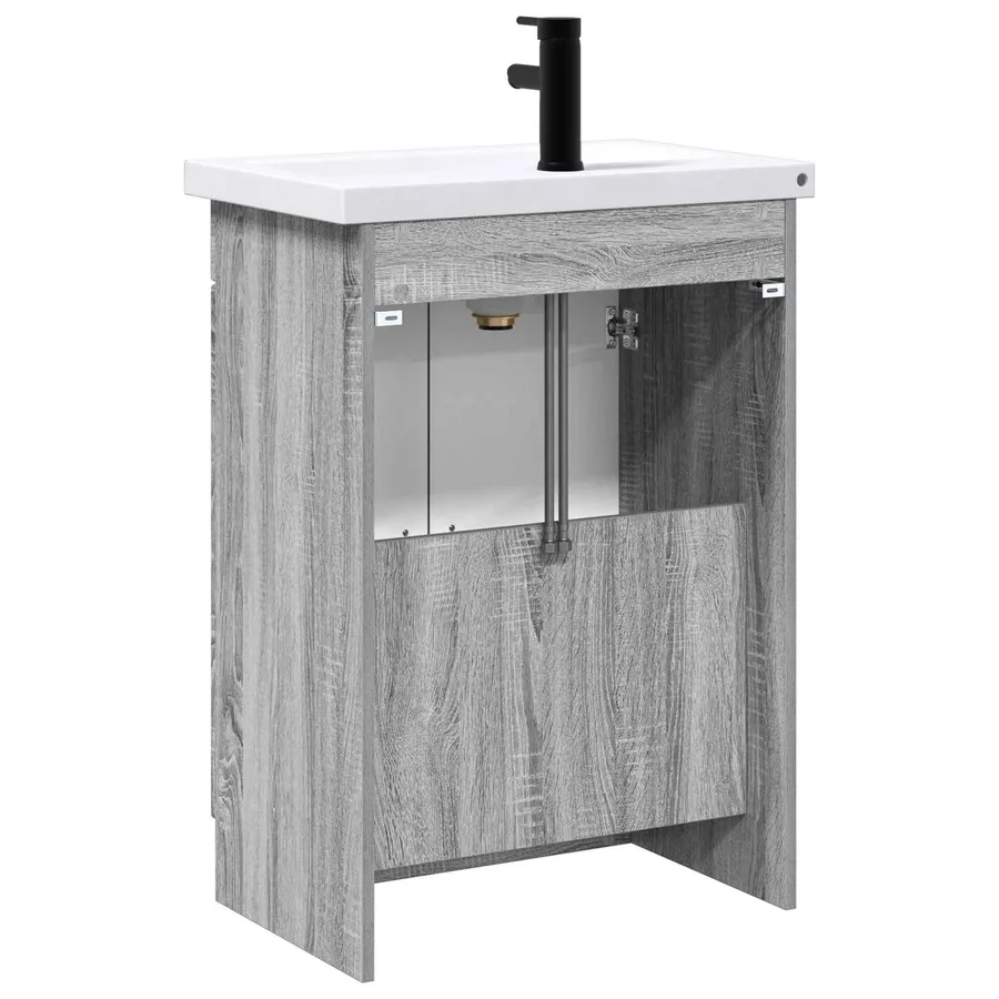 Ensemble de mobilier de salle de bain Sonoma gris - 7