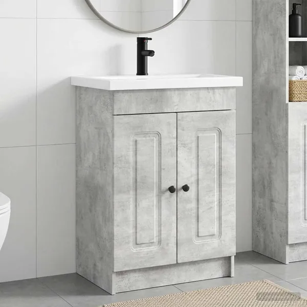 Ensemble de mobilier de salle de bain Gris béton