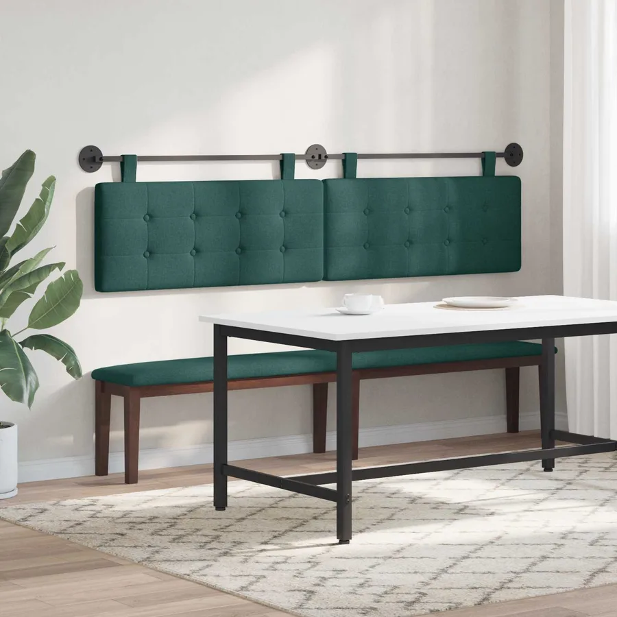 Tête de lit suspendue Vert foncé Tissu - 4