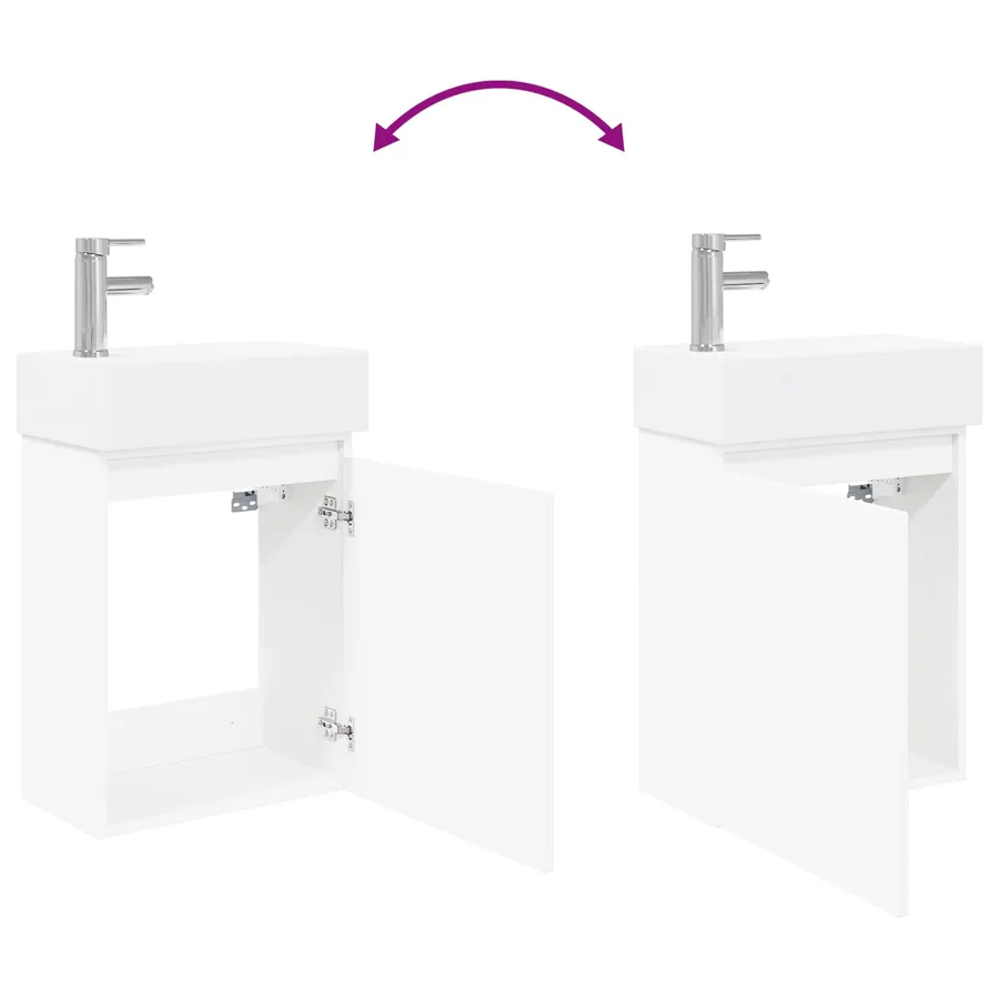 Meuble de salle de bain avec robinet Blanc 45,5 x 22,5 x 84 cm - 9
