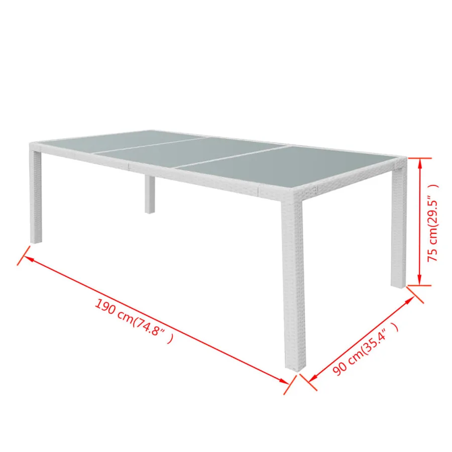 Salon de jardin 9 pcs Résine tressée Blanc-crème - 10