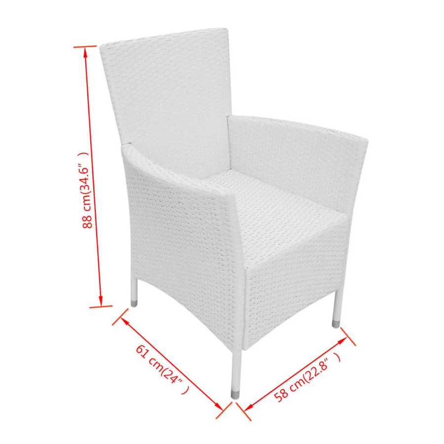 Salon de jardin 9 pcs Résine tressée Blanc-crème - 11