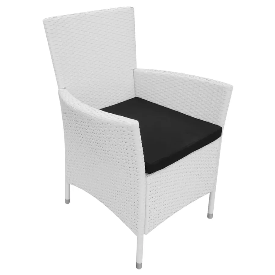 Salon de jardin 9 pcs Résine tressée Blanc-crème - 6