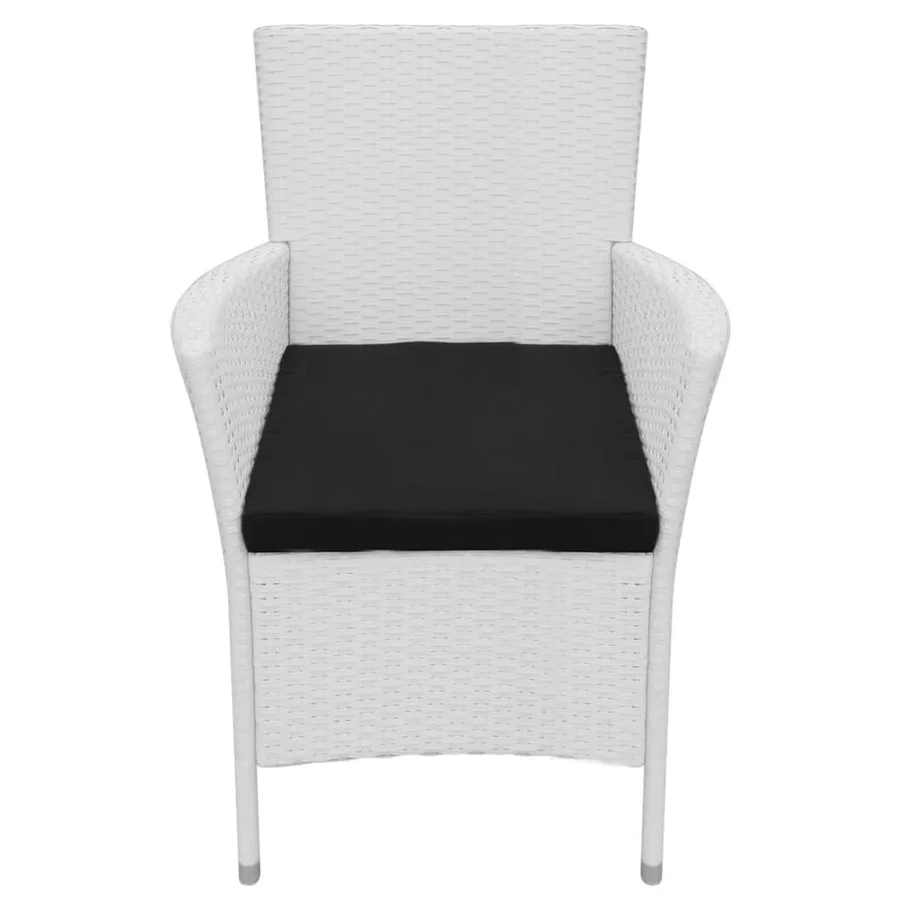 Salon de jardin 9 pcs Résine tressée Blanc-crème - 7