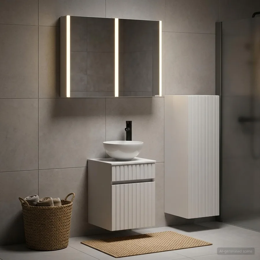 Ensemble de mobilier de salle de bain 4 pcs Blanc