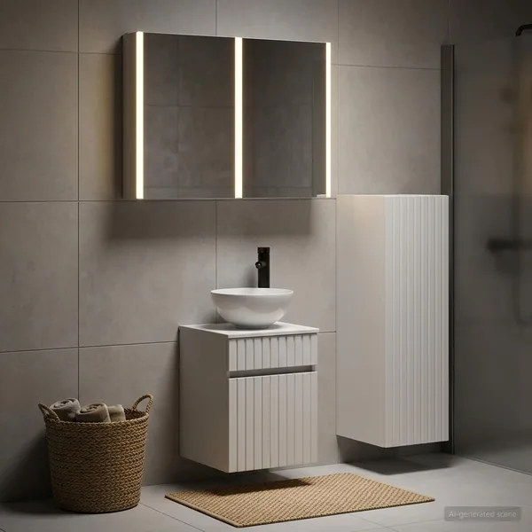 Ensemble de mobilier de salle de bain 4 pcs Blanc