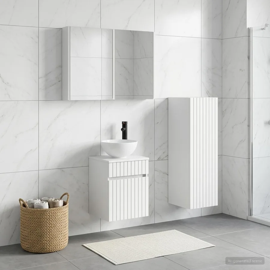 Ensemble de mobilier de salle de bain 4 pcs Blanc - 4