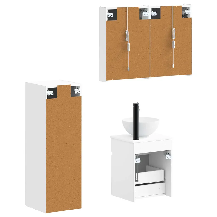 Ensemble de mobilier de salle de bain 4 pcs Blanc - 5