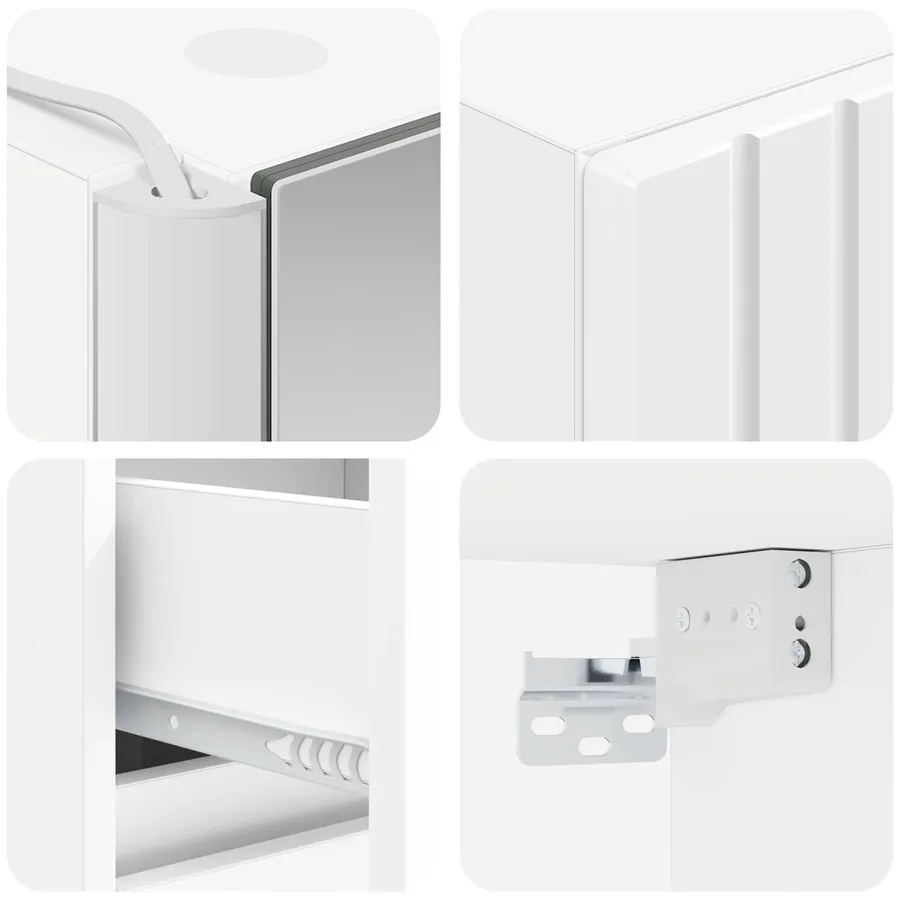 Ensemble de mobilier de salle de bain 4 pcs Blanc - 6
