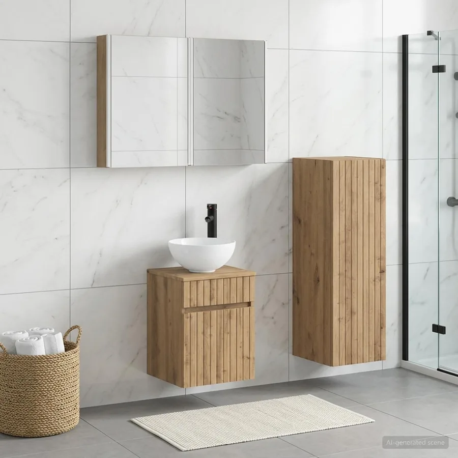 Ensemble de mobilier de salle de bain 4 pc Chêne artisanal - 4