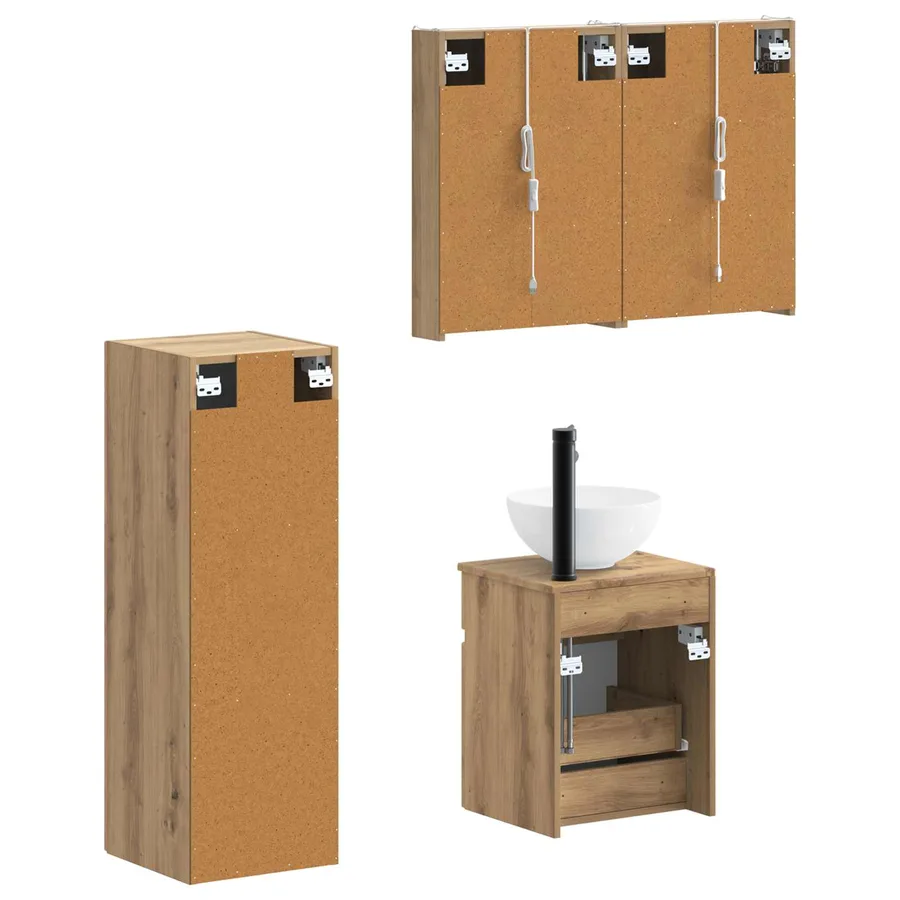 Ensemble de mobilier de salle de bain 4 pc Chêne artisanal - 5