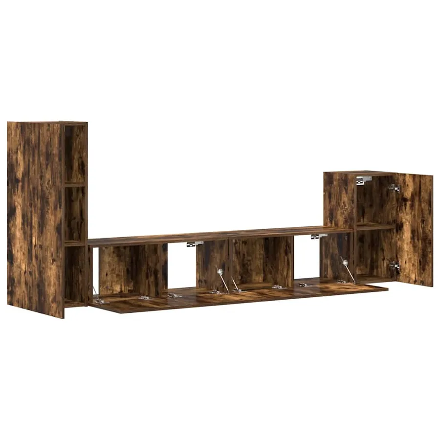 Ensemble de meubles TV 4 pcs Chêne fumé Bois d'ingénierie - 4