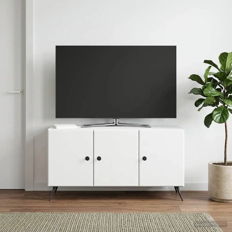Meuble TV Blanc 99 x 34,5 x 50 cm Bois d'ingénierie