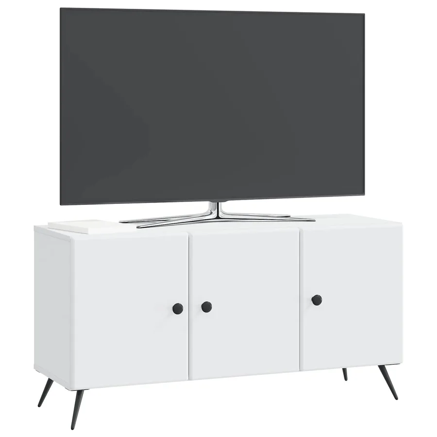 Meuble TV Blanc 99 x 34,5 x 50 cm Bois d'ingénierie - 3