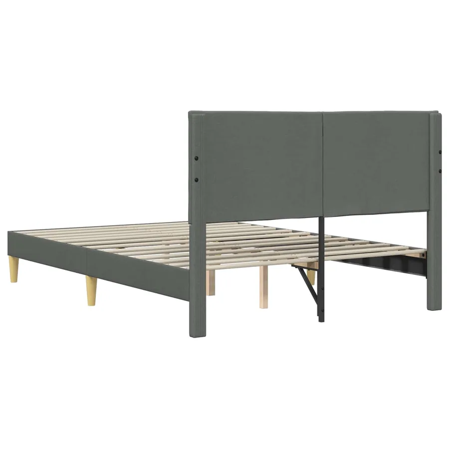 Cadre de lit avec tête de lit Gris foncé 140 x 200 cm Tissu - 6