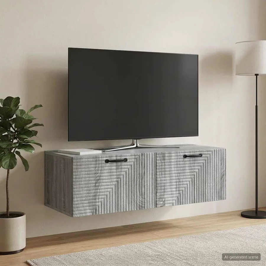Meuble TV mural Sonoma gris 98 x 41 x 30 cm Bois d'ingénierie