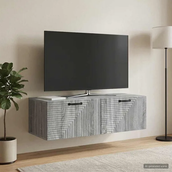 Meuble TV mural Sonoma gris 98 x 41 x 30 cm Bois d'ingénierie