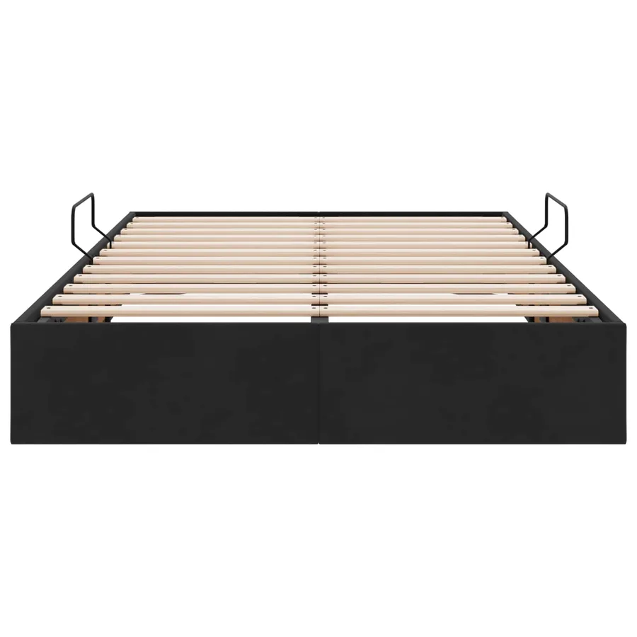 Cadre de lit ottoman avec stockage Noir 120 x 190 cm Velours - 7