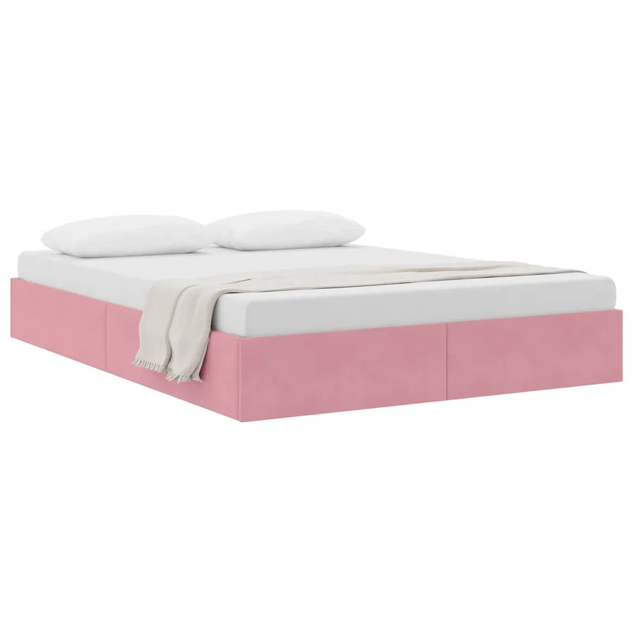 Cadre de lit ottoman avec stockage Rose 140 x 200 cm Velours - 3