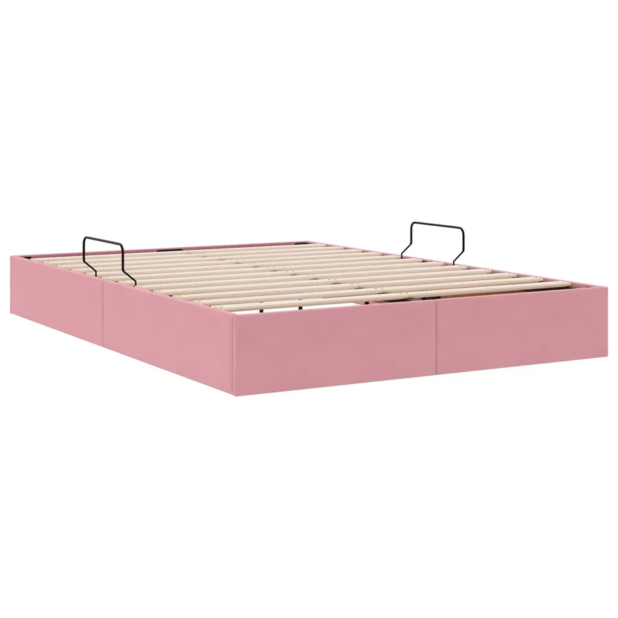 Cadre de lit ottoman avec stockage Rose 140 x 200 cm Velours - 5
