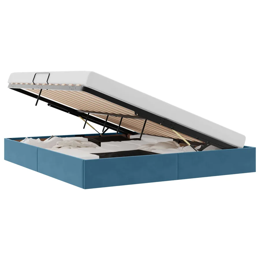 Cadre de lit ottoman Bleu foncé 180 x 200 cm Velours - 2