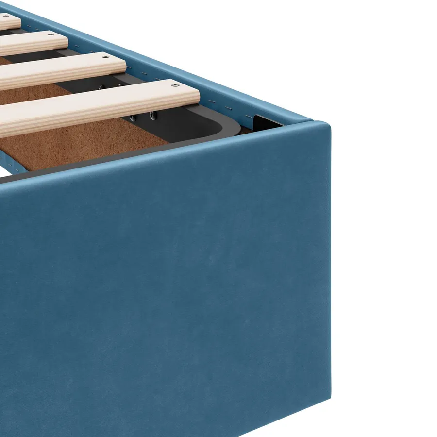 Cadre de lit ottoman Bleu foncé 180 x 200 cm Velours - 8