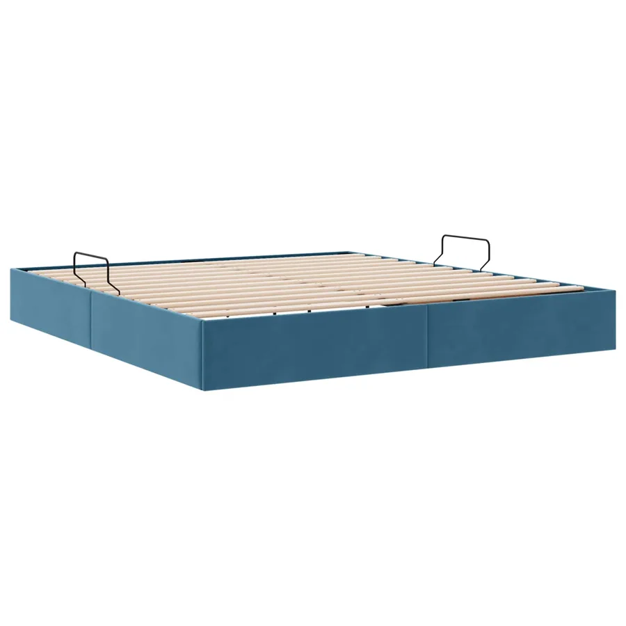 Cadre de lit ottoman Bleu foncé 180 x 200 cm Velours - 9