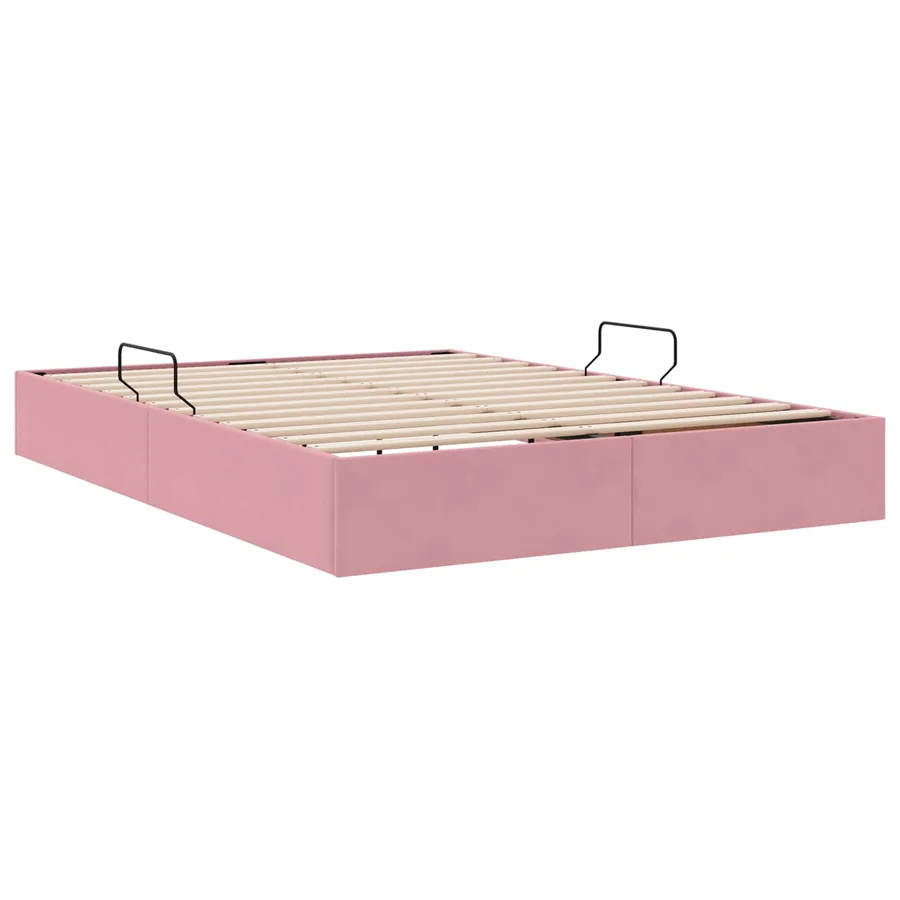 Cadre de lit ottoman avec stockage Rose 140 x 190 cm Velours - 9