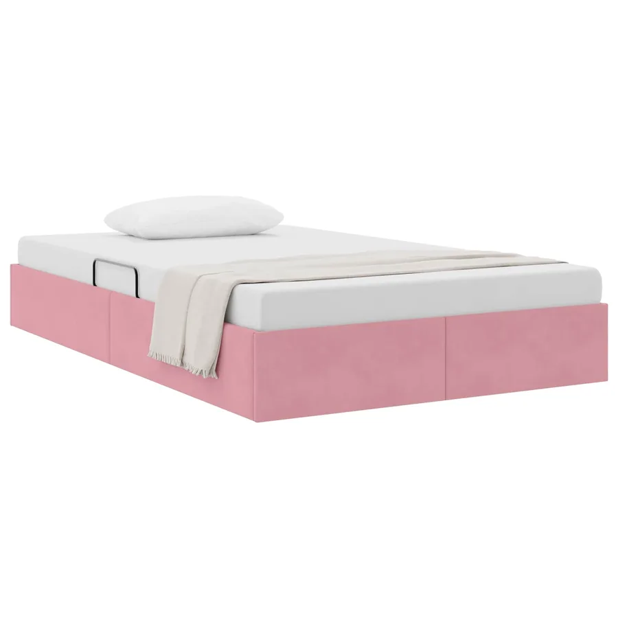 Cadre de lit ottoman avec stockage Rose 120 x 200 cm Velours - 3