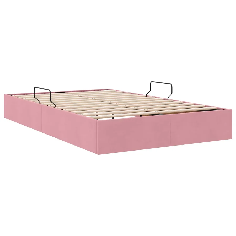 Cadre de lit ottoman avec stockage Rose 120 x 200 cm Velours - 5